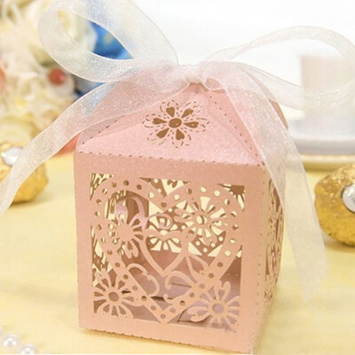 

10PcsSet Love Heart Party Wedding Hollow Candy Boxes