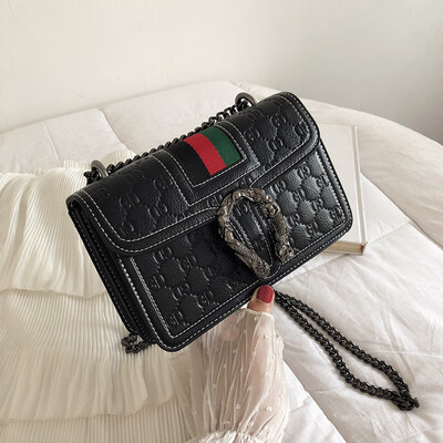 

Qiao Bani 2019 new European&American style fashion ribbon PU indentation hit color wine god bag slant diagonal cross trend handbags
