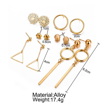 

Fashion Charm Stud Earrings Set Hollow Flower Earrings Women Personality Jewelry Accessories Gifts