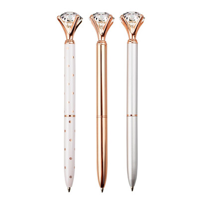 

Siaonvr Cute Ballpoint Pen Crystal Fashion Girl 19 Carat Of Diamond Big Metal Pen School