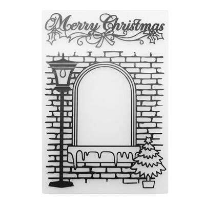 

Merry Christmas DIY Scrapbooking Plastic Embossing Template Folder Stencil