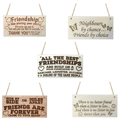 

Wooden Hanging Gift Plaque Pendant Rectangle Shape Friendship Door Window Decor Pendant Tags LOVE Wood Chip