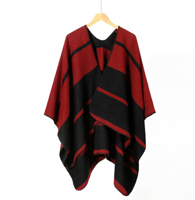 

Ms horizontal bar Europe&the United States Amazon EBAY hot sale cashmere shawl front&back can be used on both sides of the long cloak