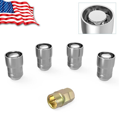 

M12x15 Chrome Cone Seat 4 Locks 1 Key Set Anti-theft Locking Wheel Lug Nuts