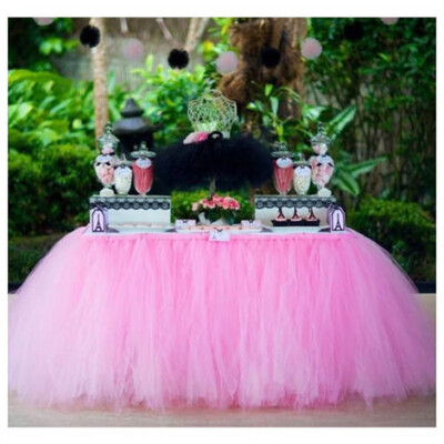 

TUTU Table Skirt For Wedding Birthday Baby Shower Tableware Decor Tulle