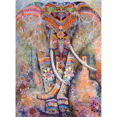 

5D DIY Full Drill Diamond Painting Colorful Elephant Cross Stitch Mosaic