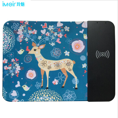 

Ling charm wireless charger mouse pad QI wireless fast charging base 10W for Apple iPhoneXXSXs MaxXR88plus Samsung S98 dark wood grain