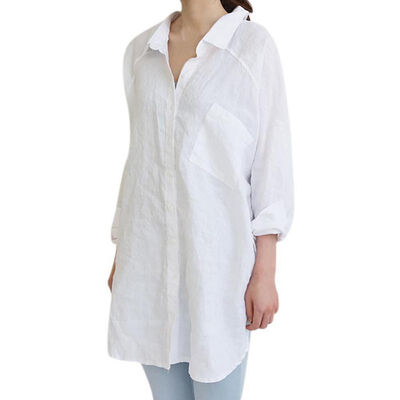 

Women Summer Loose Shirts Turn-Down collar Shirt Long Sleeve Top Casual linen clothing women Working autumn Shirt