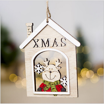 

〖Follure〗Christmas Santa Claus Decorations Wooden Shapes Ornaments Craft Xmas Gifts