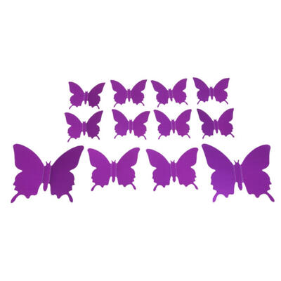 

12pcsset PET Mirror Butterflies Adhesive 3D Wall Sticker Background Props