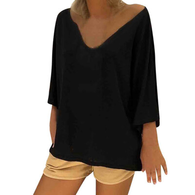 

Toponeto Women V Neck Caftan Boho Beach Cover Plus Size Ladies Vintage Hippie Baggy Dress