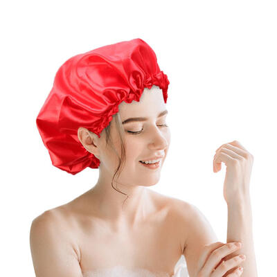 

Ladies Solid Color Hair Care Caps Satin Night Sleep Cap Women Shower Hat