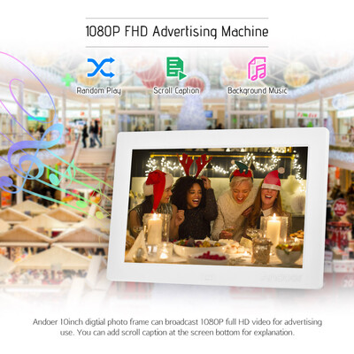 

Andoer 10inch Digital Photo Frame Full View IPS Screen 1080P Advertising Machine 1200 800 Resolution Support Random Play with Re