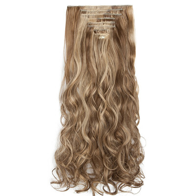 

8Pcs 18 Clips 17-26 Inch Curly Straight Full Head Clip In On Hair Extensions Women Lady Hairpiece