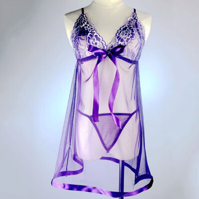 

Women Sleeveless Dress Mini Lingerie Sleepwear Sexy Nightwear Nightgown G-string