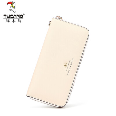 

Woodpecker TUCANO ladies wallet leather wallet female fashion trend butterfly festival lady long wallet large capacity ladies clutch bag WCB1161A-89W3 white