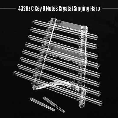 

432Hz Crystal Singing Harp C Key 8 Notes Healing Musical Instrument for Sound Therapy with Mallets Aluminum Carry Case