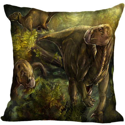 

Dinosaur Pillow Cover Bedroom Home Office Decorative Pillowcase Square Zipper Pillow Cases Satin Fabric No Fade