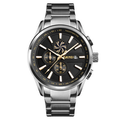 

SKMEI Waterproof Round Dial Quartz Wristwatch Mens Watch With 2 Sub-dials Calendar Function