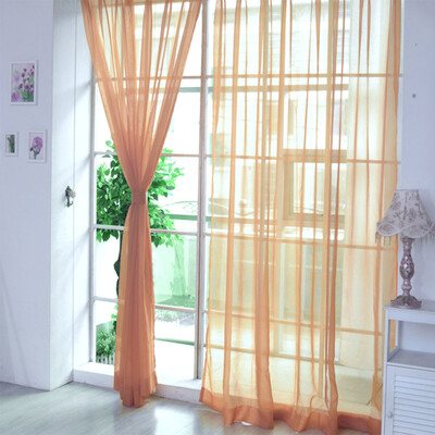

Siaonvr 1 PCS Pure Color Tulle Door Window Curtain Drape Panel Sheer Scarf Valances
