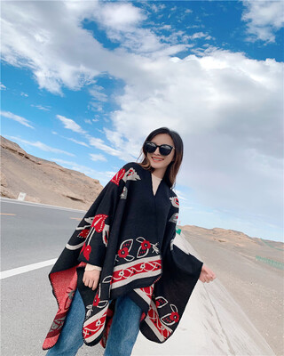 

2019 hot sale Europe&the United States new flowers imitation cashmere shawl travel air conditioning must increase the scarf cloak