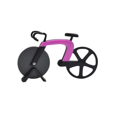 

Stainless Steel Pizza Cutter Two-wheel Bicycle Shape Pizza Cutting Knife Pizza Tool Pizza Cutter Rose