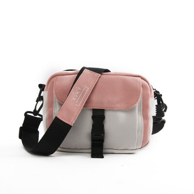 

Mini slanting bag lady canvas bag single shoulder bag moist mobile phone bag collision color trampoline light net red bag