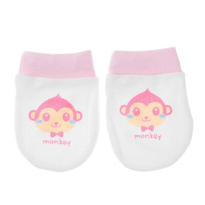 

Pure Cotton Gloves Newborn Baby Cartoon Face Anti Grasping Breathable Glove