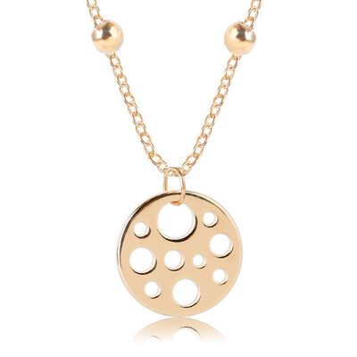 

Trendy Gold With Rhinestone Pendant & Necklace Gold Color Lucky Romantic Trendy Jewelry Female Handmade Chain Charm Necklace