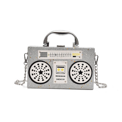 

Fashion New Brand Sequined Summer Radio Handbags Lady Designer Bling Shoulder Crossbody Bags Paillette Chain Small Messenger Bag