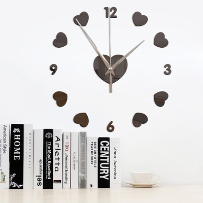 

Toponeto 3D Creative Love Digital Acrylic Mirror Clock Home Decoration Wall Clock
