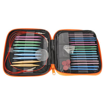 

13 Pairs Aluminum Change Head Circular Knitting Needle Ring Set Woven Tool