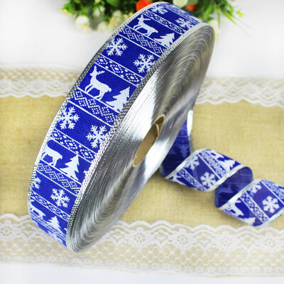 

Gobestart Xmas Tree Decor Print Pattern Christmas Tree Imitation Linen Christmas Ribbon