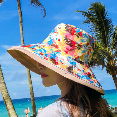 

Hat Female Summer Outing Hat Corner Sunshade Sunscreen Foldable Sunhat Summer Seaside Size Zipper Cap