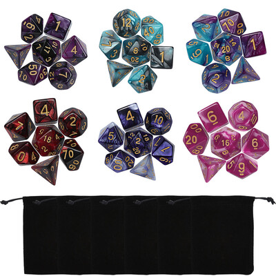 

Siaonvr 42PCS TRPG Game Dungeons & Dragons Polyhedral D4-D20 Multi Sided Acrylic Dice