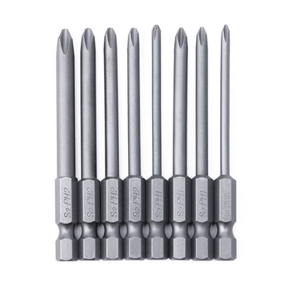 

8 Pieces 75mm Long Magnetic Stainless Steel Hex Cross Head ScrewDriver Bits Set