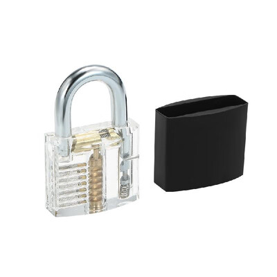 

Locksmith Transparent Locks Pick Visible Cutaway Practice View Padlock Training Skill For Furniture Hardware With Black Silicone