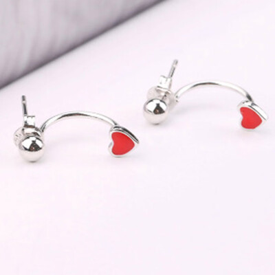 

Asymmetric Hot Air Balloon Girls Heart Earrings Red Love Heart Stars Hanging Valentine Day Gift