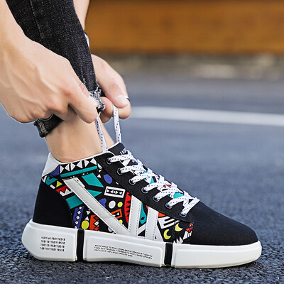 

Mens Shoes Summer High-top Canvas Slippers with the Same Leisure Style Autumn Sports Tide Shoes