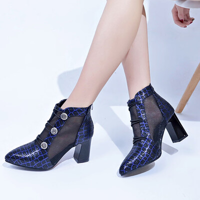 

Rose Fashion Retro Womens Flats Comfortable Thick heel Non-Slip Roman Shoe Short Boot