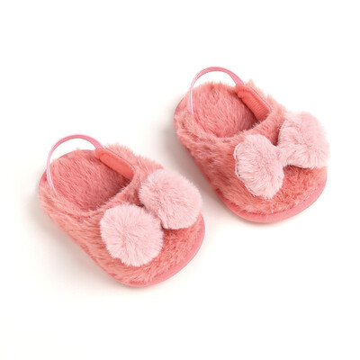 

2019 Baby Girl Cute Plush Soft Slide Slip On Flat Sandal Slipper Casual Infant Crib Shoes