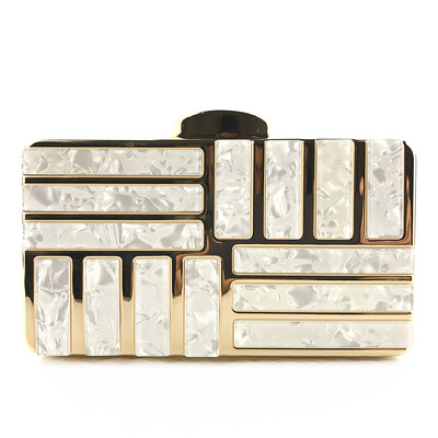 

2019 new womens hand holding dinner bag acrylic hardware mosaic dinner party handbag