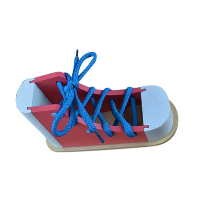 

〖Follure〗Learn to Tie Shoes Shoe Tying T Educational Toys Children Wooden Lacing Shoes