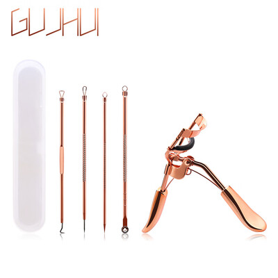 

〖Follure〗Acne Needle 4-piece Set-Golden Eyelash Clip Eyelash Remover Blackhead Remover