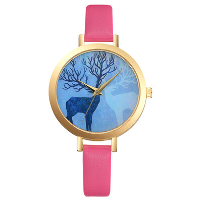 

Lvpai Relojes Mujer Watch Women Female Hour Fashion Deer Pattern Women Watches PU Leather Quartz Watch Montre Femme Ladies 233