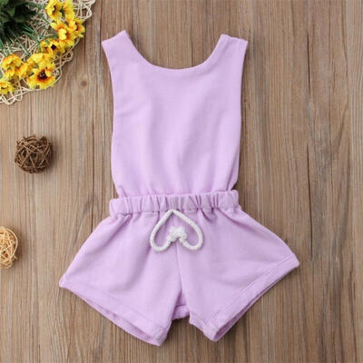 

Simple One-Piece Baby Girl Toddler Romper Kids Backless Toddler Jumpsuit Playsuit