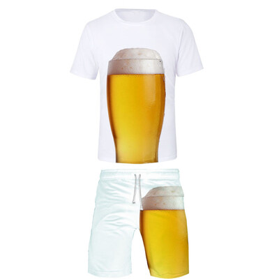 

Toponeto Mens Beer Festival Print Casual Fashion Suit