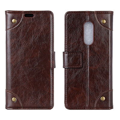 

MOONCASE Nokia 71 Plus Nokia X7 Copper Buckle Napa Leather Case - Coffee