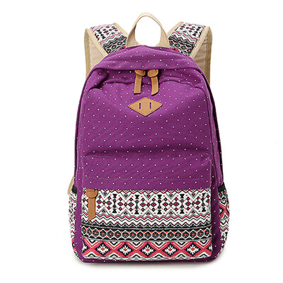 

2017 Vintage Girl Cute Dot Printing Canvas Women Backpack School Bags For Teenagers Mochila Feminina Casual Bag School Backpack