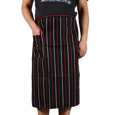 

Polyester Cooking Plaid Stripe Half Apron with 1 Pockets Kitchen Accessory